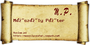 Mészöly Péter névjegykártya