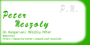 peter meszoly business card